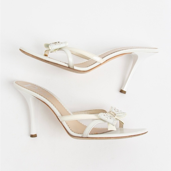SOLD — Dior White and Cream Bow Heels - Picture 4 of 10